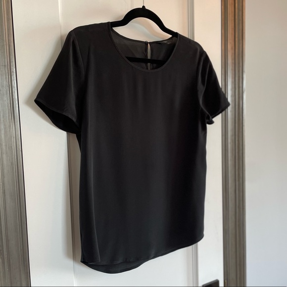 J. Crew Short-sleeve tee in Re-Imagined Silk, Black, Size S, EXCELLENT CONDITION - Picture 2 of 7